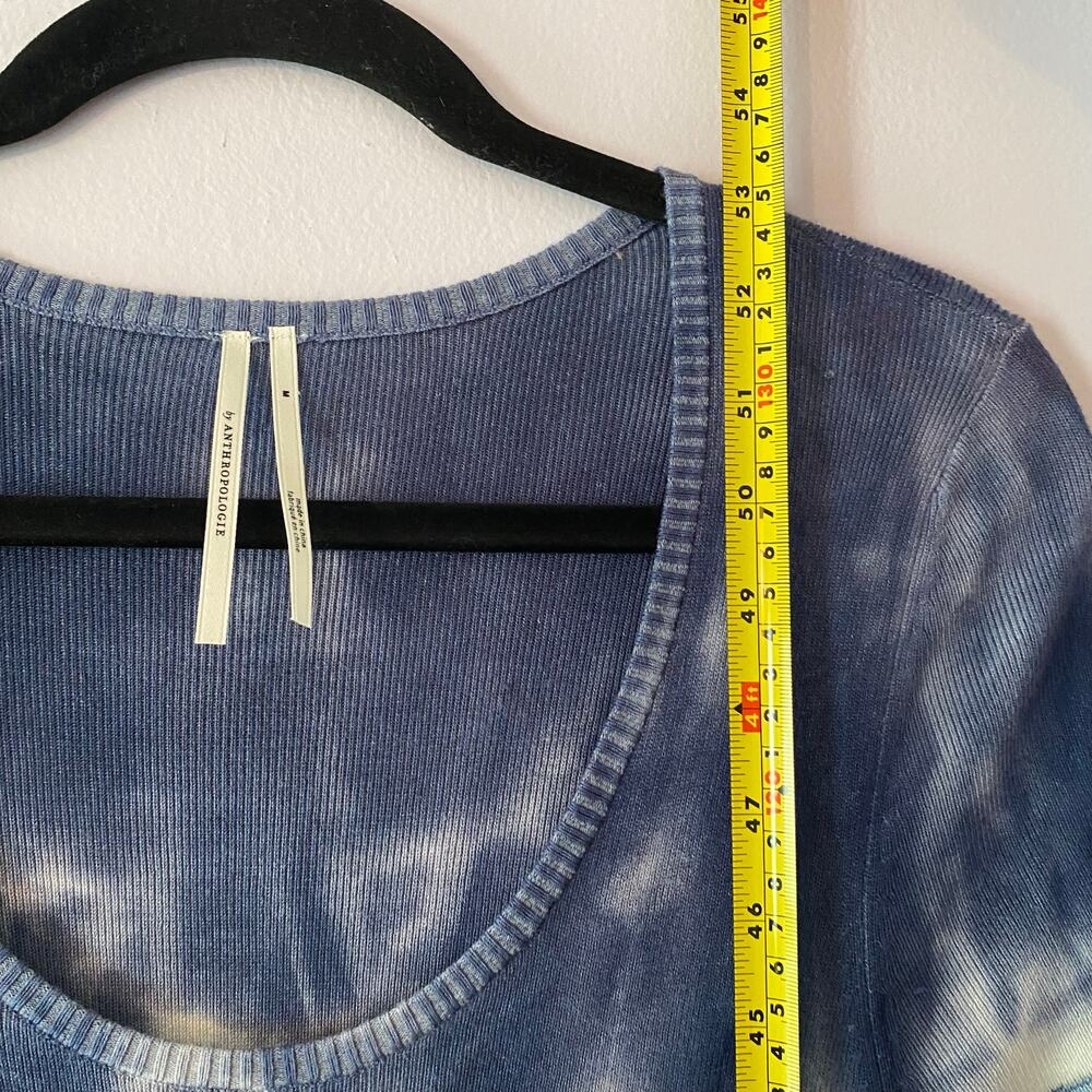 Anthropologie Blue White Kato Tie Dye Short Sleeve Midi Dress Women size Medium - Picture 8 of 12